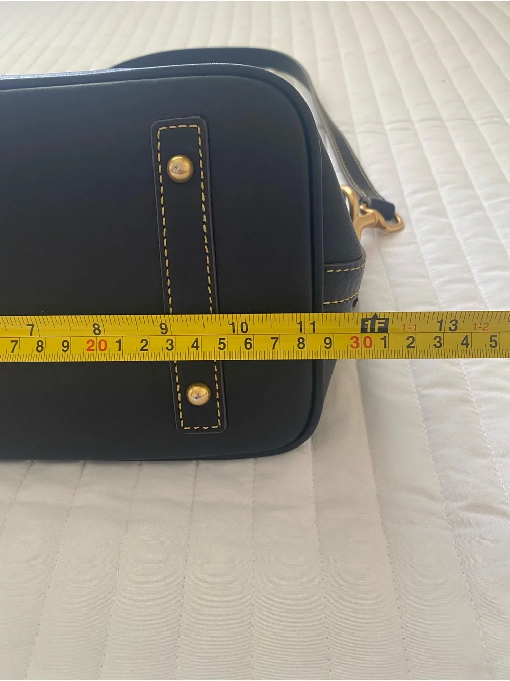 Dooney and Bourke Western Double Horseshoe Black Leather Domed Satchel